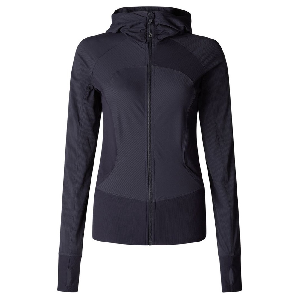 Lululemon Size 4 In Flux Jacket Hoodie Thumbholes in Black Grape - Picture 4 of 8